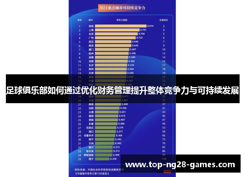足球俱乐部如何通过优化财务管理提升整体竞争力与可持续发展